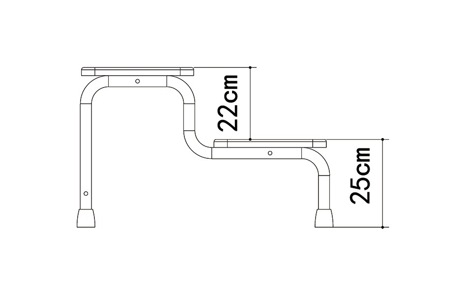 足置き台（二段式）DST 寸法図－COINFYCARE－