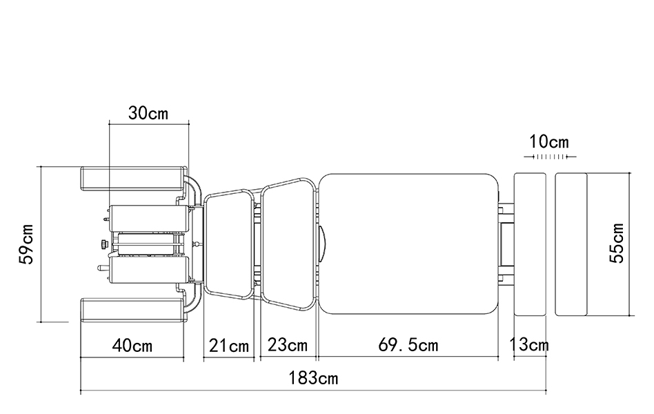 電動式 トムソンベッド（テーブル）EL08 寸法図－COINFYCARE－