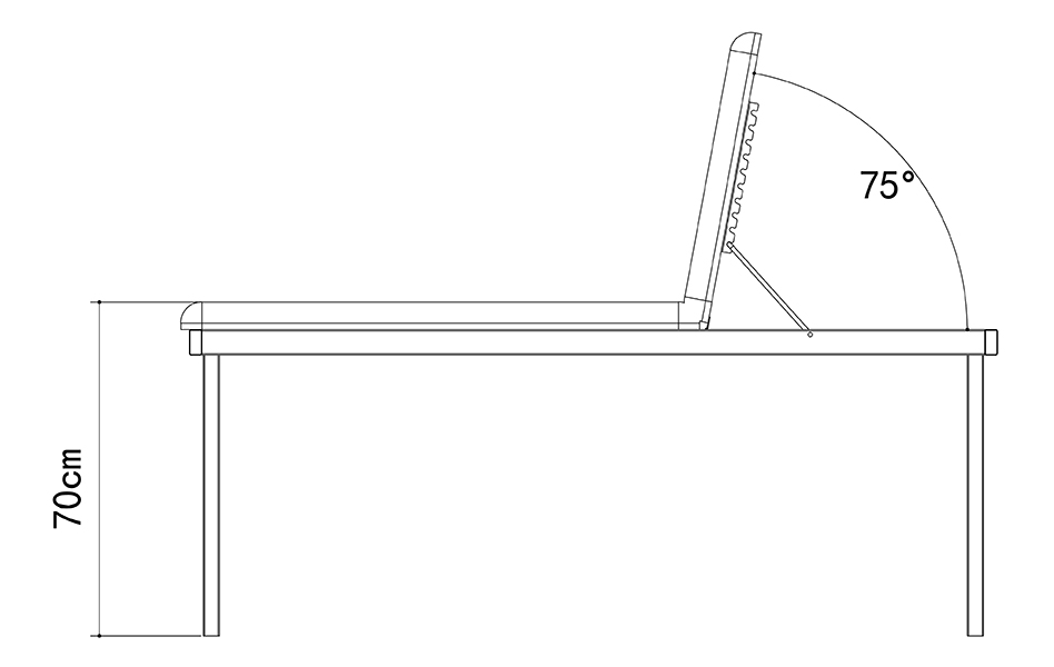 診察台・マッサージベッド（自立式）FIX-MT2 寸法図－COINFYCARE－