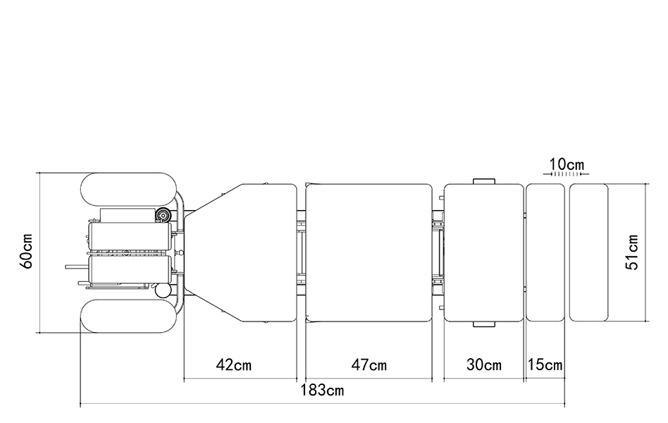 電動式 トムソンベッド（テーブル）EL08B 寸法図－COINFYCARE－