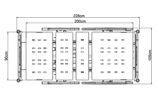 病院施設・診療所用ベッド JF-D39L 寸法図－COINFYCARE－